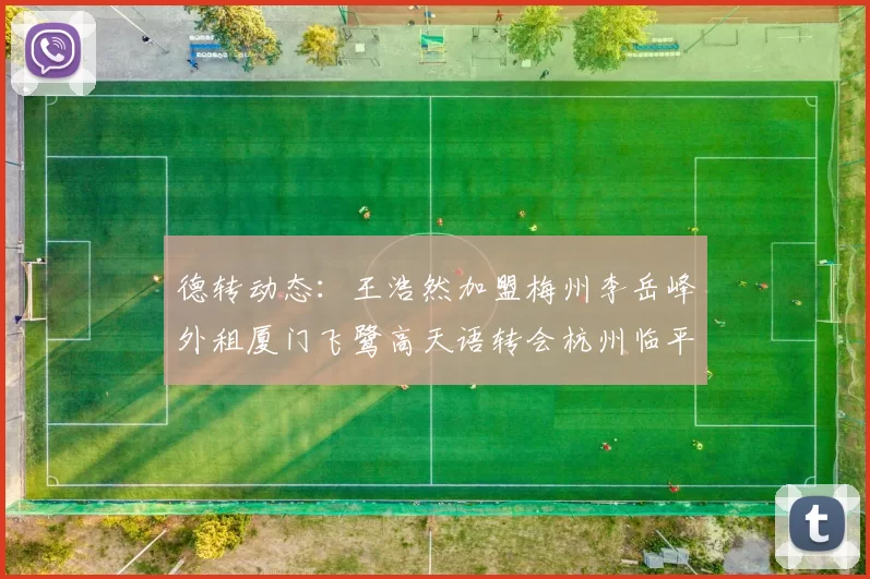 德转动态:王浩然加盟梅州李岳峰外租厦门飞鹭高天语转会杭州临平吴越